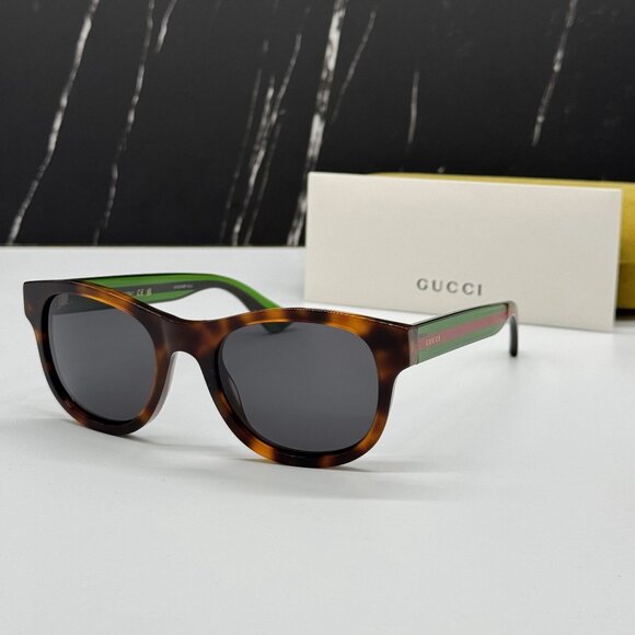 NEW GUCCI GG0003SN 003 MEN HAVANA GREEN SUNGLASSES GUCCI - Picture 1 of 11